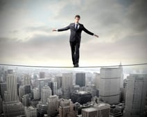 Man on tightrope