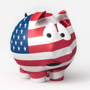 American piggy bank (scared)
