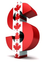 Red canadian dollar