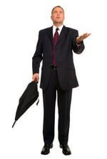 Man with umbrella