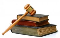 gavel and books