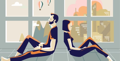 Millennial couple renting
