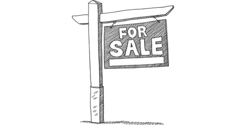 Pencil Sketch of a For Sale Sign on Lawn
