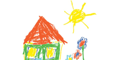 childs-hand-drawn-house-sun-colorful