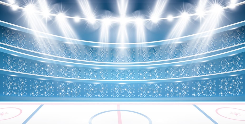 ice-hockey-stadium-with-spotlights-vector-id903171776