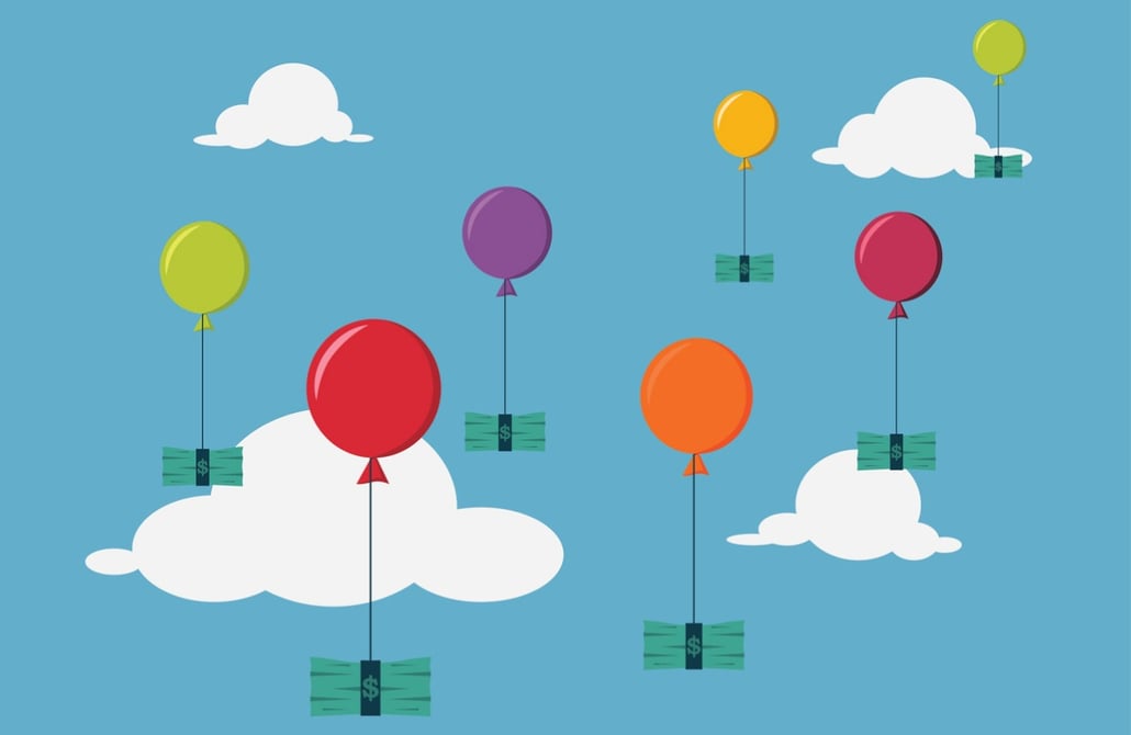 money-investment-concept-a-bundle-of-money-floating