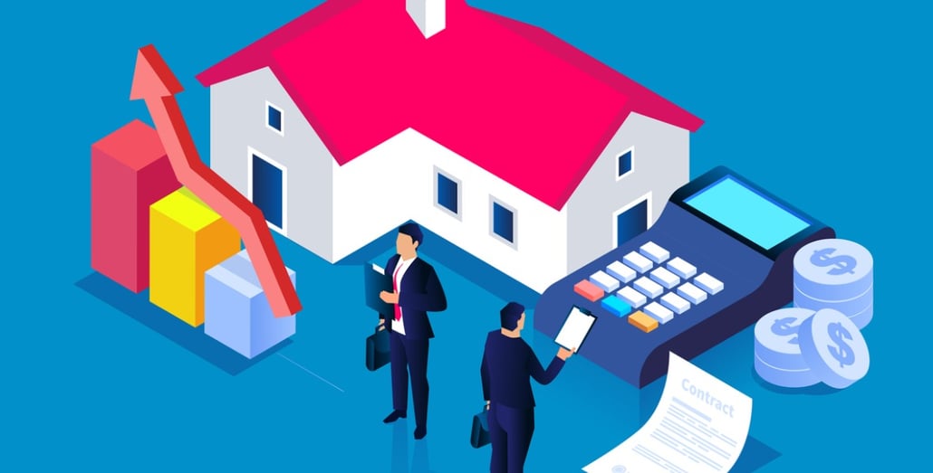 real-estate-illustration-with-calculator-and-graph