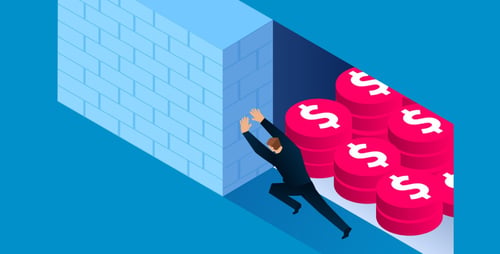 the-businessman-pushed-open-the-stone-door-of-the-brick-wall-and-finds-treasure