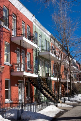 Snowy Montreal staircase