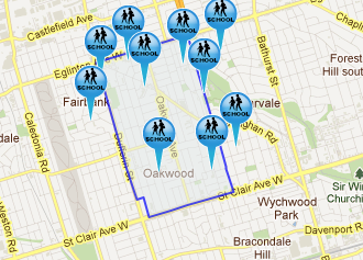 Oakwood-Vaughan Map